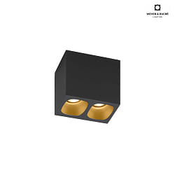 Downlight PIRRO 2.0 2-Lampadine IP20, oro, nero dimmerabile