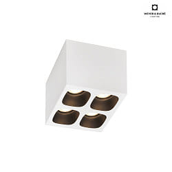 Downlight PIRRO 4.1 4-Lampadine, piazza IP20, nero, bianco dimmerabile