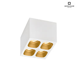 Downlight PIRRO 4.1 4-Lampadine, piazza IP20, oro, bianco dimmerabile