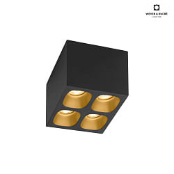 Downlight PIRRO 4.1 4-Lampadine, piazza IP20, oro, nero dimmerabile