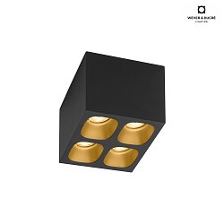 Downlight PIRRO 4.1 4-Lampadine, piazza IP20, oro, nero dimmerabile