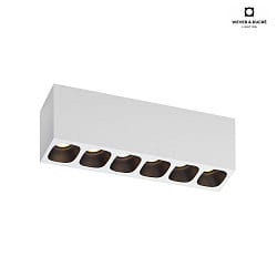 Plafoniera PIRRO 6.0 6-Lampadine IP20, nero, bianco dimmerabile