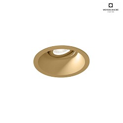 ceiling recessed luminaire DEEP ADJUST PETIT 1.0 with leaf springs, cardanic swivelling IP20, champagner dimmable