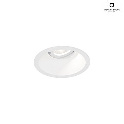 ceiling recessed luminaire DEEP ADJUST PETIT 1.0 with leaf springs, cardanic swivelling IP20, mat, traffic white dimmable