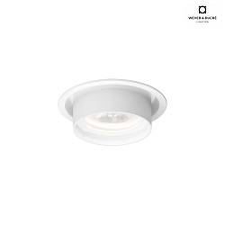 ceiling luminaire RINI SNEAK 1.0 - LED round, rigid, semi flush IP44 / IP20, mat, traffic white dimmable