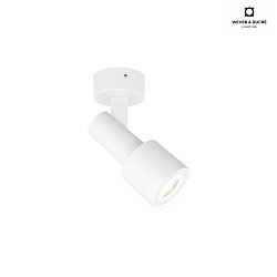 Lampada da parete e soffitto SARA ON BASE 1.0 - PAR16 inclinabile GU10 IP20, opaco, bianco traffico dimmerabile