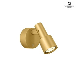 Luminaire mural SARA SNOOZE 1.0 - PAR16 avec interrupteur, pivotant  la cardan GU10 IP20, or gradable