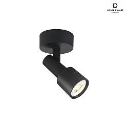 Lampada da parete e soffitto SARA ON BASE 1.1 - PAR16 rotazione cardanica GU10 IP20, opaco, nero jet dimmerabile