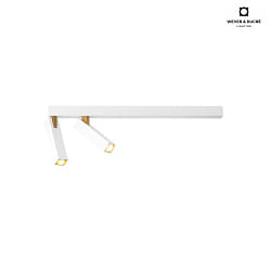 LED Ceiling luminaire MICK 2.0, 2 flames, 45cm, 2x7W 3000K, CRi >90, dimmable, white gold