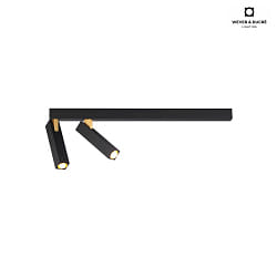 Luminaire de plafond MICK 2.0  2 flammes IP20, or, noir gradable