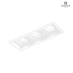 recessed spotlight PLANO PETIT 3.0 3 flames, cardanic swivelling, with wire springs IP20, mat, traffic white dimmable