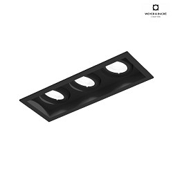 recessed spotlight PLANO PETIT 3.0 3 flames, cardanic swivelling, with wire springs IP20, mat, deep black dimmable