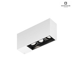 ceiling luminaire PLANO PETIT 3.0 - LED 3 flames, cardanic swivelling IP20, mat, traffic white dimmable