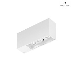 ceiling luminaire PLANO PETIT 3.0 - LED 3 flames, cardanic swivelling IP20, mat, traffic white dimmable