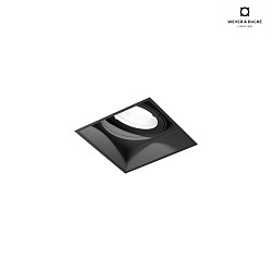 ceiling recessed luminaire STRANGE PETIT TRIMLESS 1.0 square, flush, cardanic swivelling IP20, mat, deep black dimmable