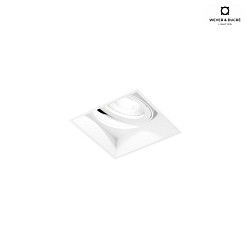 ceiling recessed luminaire STRANGE PETIT TRIMLESS 1.0 square, flush, cardanic swivelling IP20, mat, traffic white dimmable
