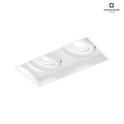 ceiling recessed luminaire STRANGE PETIT TRIMLESS 2.0 square, flush, cardanic swivelling IP20, mat, traffic white dimmable