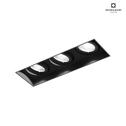 ceiling recessed luminaire STRANGE PETIT TRIMLESS 3.0 square, flush, cardanic swivelling IP20, mat, deep black dimmable
