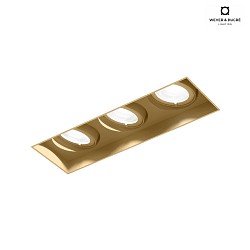 ceiling recessed luminaire STRANGE PETIT TRIMLESS 3.0 square, flush, cardanic swivelling IP20, champagner dimmable