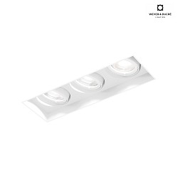 ceiling recessed luminaire STRANGE PETIT TRIMLESS 3.0 square, flush, cardanic swivelling IP20, mat, traffic white dimmable