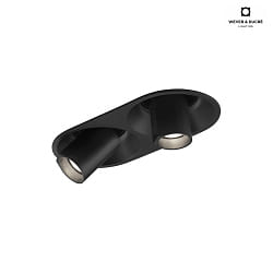 LED Recessed spot BLIEK ROUND PETIT 2.0, 2 flames, 700mA, 3000K, CRi >90, rotatable, swivelling, black
