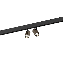 LED Schienenstrahler CENO ON STREX 2.0, 48V, 2-flammig, 16,2W, IP20, nicht dimmbar, 2700K, 965lm, schwarz/bronze