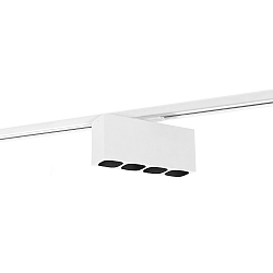 LED 1-Phasen Strahler PIRRO SPOT ON TRACK 4.0, 4-flammig, 19,3W, IP20, 2700K, 1290lm, wei�/schwarz