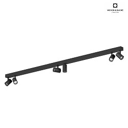 spotlight bar CENO 6.0 6 flames, cardanic swivelling IP20, black matt dimmable