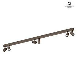 spotlight bar CENO 6.0 6 flames, cardanic swivelling IP20, bronze dimmable
