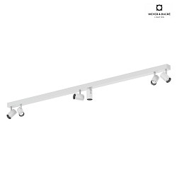 spotlight bar CENO 6.0 6 flames, cardanic swivelling IP20, mat, traffic white dimmable