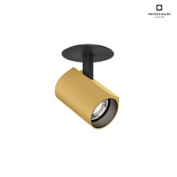 ceiling luminaire CENO 1.0 current constant, semi flush IP20, gold, mat, deep black dimmable