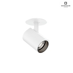 ceiling luminaire CENO 1.0 with leaf springs, cardanic swivelling, semi flush IP20, mat, traffic white dimmable