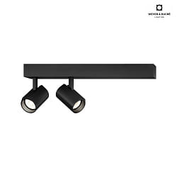 Apparecchio di superficie CENO 2.0 2-Lampadine, girevole, ruotabile IP20, nero dimmerabile
