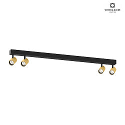 LED Spot CENO 4.0, 4 flames, 3000K, CRi >90, rotatable/swivelling, dimmable, black gold