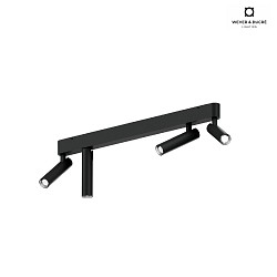 ceiling luminaire MATCH 4.0 4 flames, cardanic swivelling IP20, mat, deep black dimmable