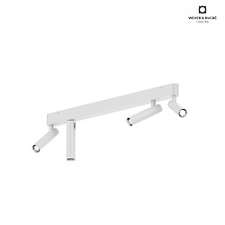 ceiling luminaire MATCH 4.0 4 flames, cardanic swivelling IP20, mat, traffic white dimmable