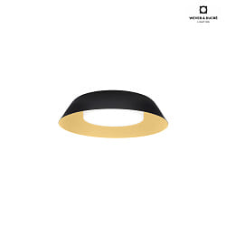LED Wand-/Deckenleuchte TOWNA 1.0, IP44,  25.4cm, 2700K, dimmbar, schwarz-gold