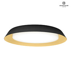 Lampada da parete e soffitto TOWNA 2.0 grande IP44, oro, nero dimmerabile