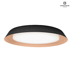 Lampada da parete e soffitto TOWNA 2.0 grande IP44, rame, nero dimmerabile