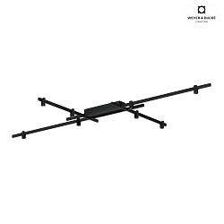 ceiling luminaire TRACE GRID 1.0 down, direct IP20, mat, deep black dimmable