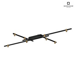 ceiling luminaire TRACE GRID 1.0 down, direct IP20, champagner, mat, deep black dimmable