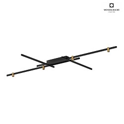 ceiling luminaire TRACE GRID 2.0 up / down, direct / indirect IP20, champagner, mat, deep black dimmable