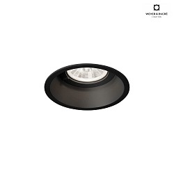 recessed spotlight DEEP 1.0 1 flame, rigid, with leaf springs IP20, mat, deep black dimmable