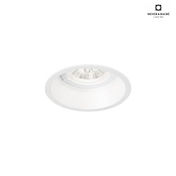 recessed spotlight DEEP 1.0 1 flame, rigid, with leaf springs IP20, mat, traffic white dimmable
