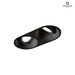 LED Einbaustrahler DEEP 2.0, IP20, 2-flammig, 350/500mA, 2x 7/10W 3000K, CRi >90, schwarz