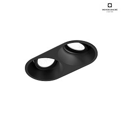 ceiling recessed luminaire DEEP ADJUST 2.0 - LED 2 flames, cardanic swivelling, with wire springs IP20, mat, deep black dimmable
