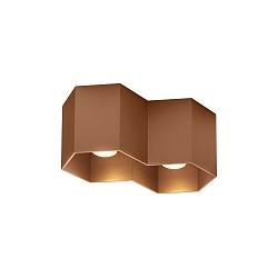 ceiling luminaire HEXO CEILING SURF 2.0 2 flames, Dim-To-Warm IP20, copper dimmable