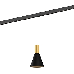 LED Schienen-Pendelleuchte ODREY ON STREX 1.4, 48V, 9,3W, IP20, 2700K, 410lm, gold/schwarz