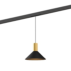 LED Schienen-Pendelleuchte ODREY ON STREX 1.6, 48V, 9,3W, IP20, 3000K, 520lm, gold/schwarz