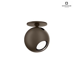 ceiling luminaire LECA 1.0 - 350MA cardanic swivelling, ball shaped, semi flush IP20, bronze dimmable